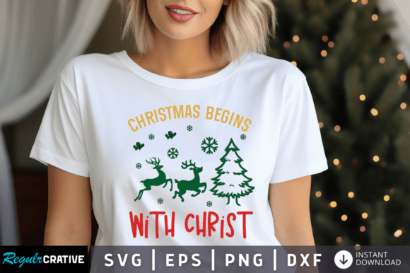 Christmas Begins with Christ SVG Graphics for Crafts & Selling