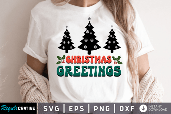 Christmas Greetings SVG Design for Crafts & Graphics