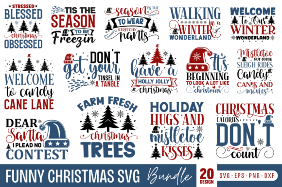 Funny Christmas SVG Bundle, Graphics & Crafts