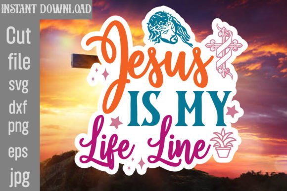 Jesus is My Life Line Sticker Design: Faith Graphics & Crafts for Publishers