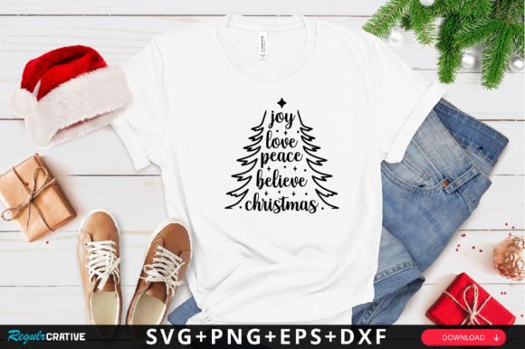 Joy Love Peace Believe Christmas SVG for Graphics and Crafts