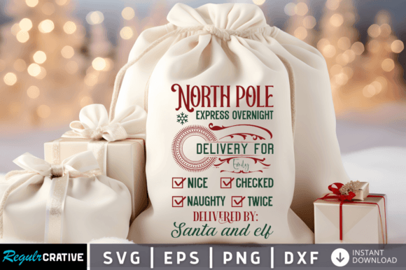 North Pole Express Overnight Delivery Graphics