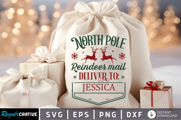 North Pole Reindeer Mail Deliver SVG